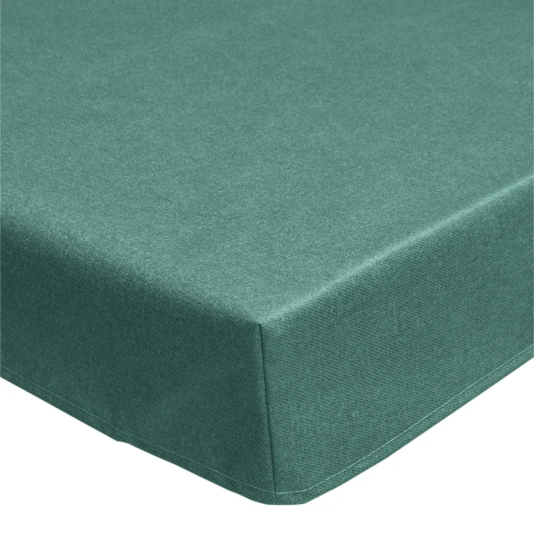 Simply seafoam plain acrylic wipe clean tablecloth with edge binding finish