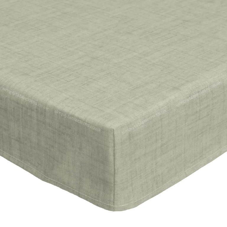 Natural Linen Westar Acrylic Coated Wipe-Clean Tablecloth with Teflon & Edge Binding Finish