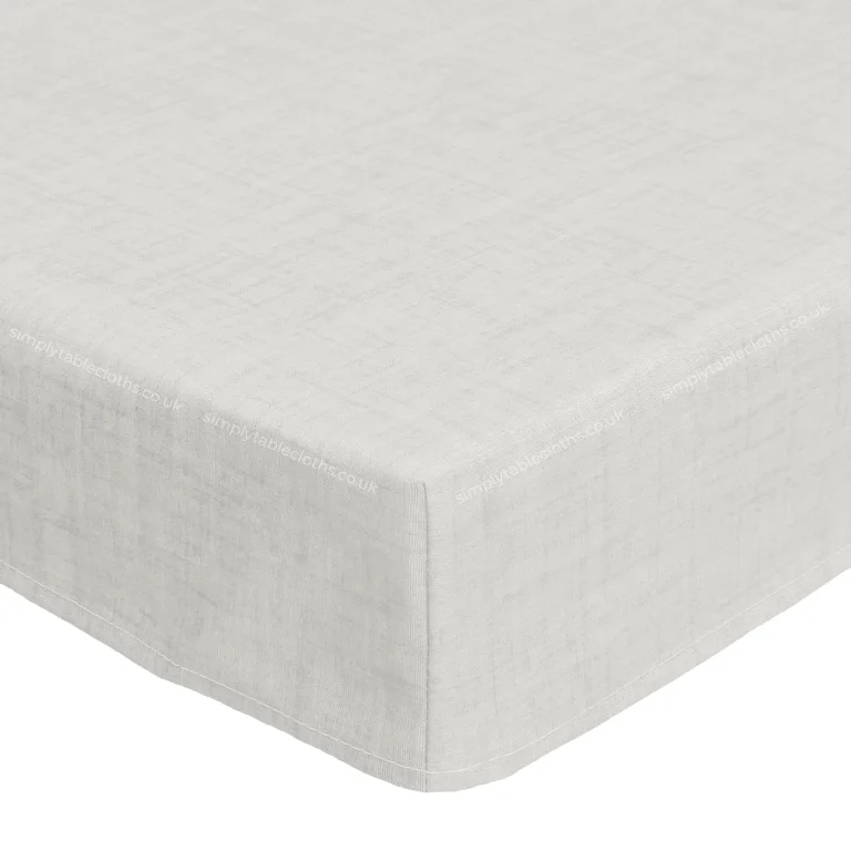 Natural Linen Off White Plain Acrylic Coated Tablecloth with Teflon