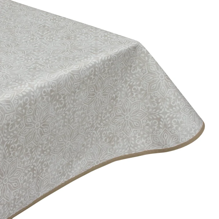 edge binding finish for Hesperia Sandstone Acrylic Wipe Clean Tablecloth