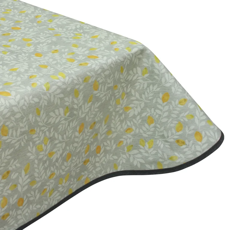 Edge binding finish for Grove Grey Acrylic Wipe Clean Tablecloth