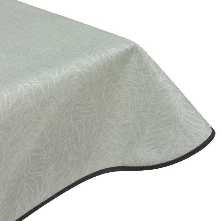 Edge binding finish for Etched Natural Acrylic Wipe Clean Tablecloth