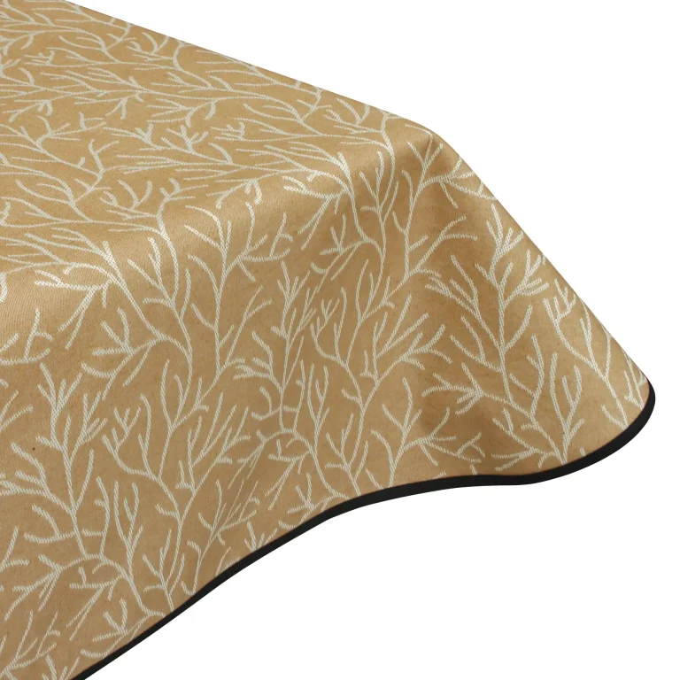 Edge binding finish for Coral Camel Acrylic Wipe Clean Tablecloth