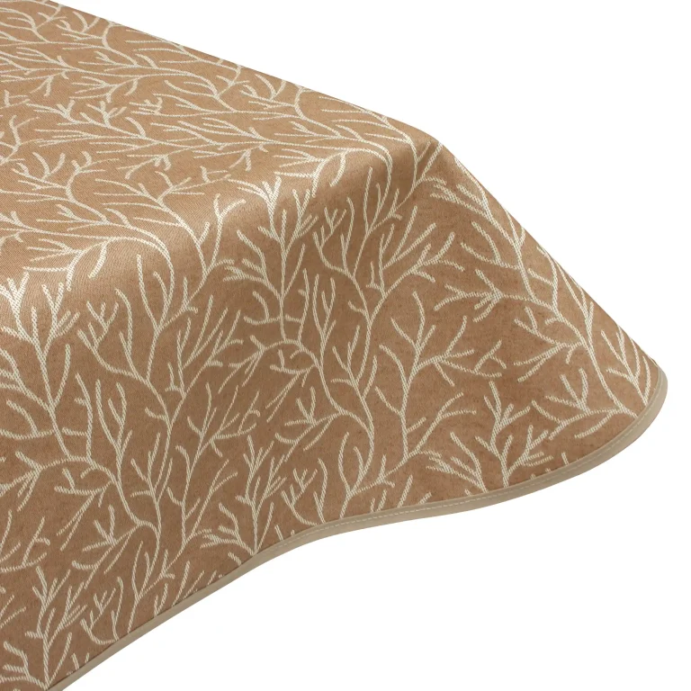 Edge binding finish for Coral Coconut Acrylic Wipe Clean Tablecloth