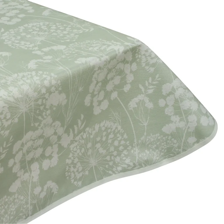 Edge binding finish for Umbel Sage Acrylic Wipe Clean Tablecloth