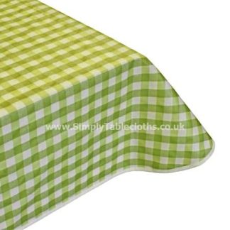 Large Gingham Green Teflon Coated Tablecloth