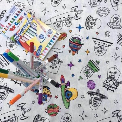 Aliens - Colour In Doodle Tablecloth
