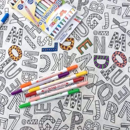 Alphabet - Colour In Doodle Tablecloth