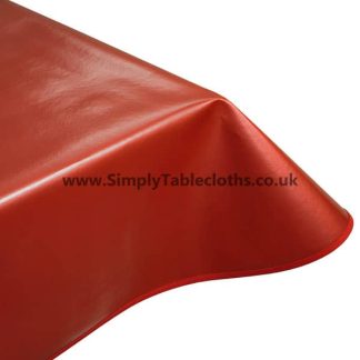 Metallic Plain Red Vinyl Tablecloth