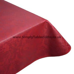 Damask Bordeaux Teflon Coated Tablecloth