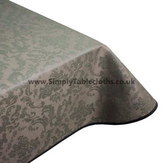 Damask Taupe Teflon Coated Tablecloth