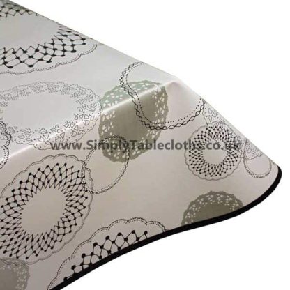 White Illusion Vinyl Tablecloth