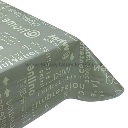 Grey Web Code Vinyl Tablecloth