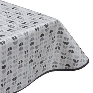 Marlene Grey Oilcloth PVC Tablecloth