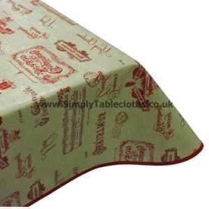 Christmas Script Oilcloth Tablecloth