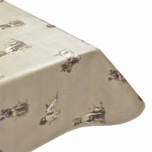 Pooch Dogs Natural Oilcloth Tablecloth