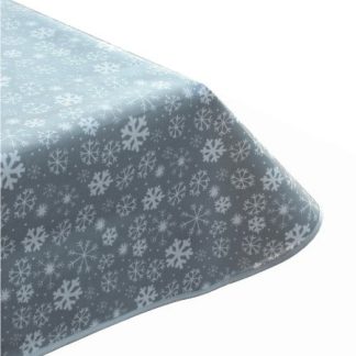Snowy Grey Oilcloth Tablecloth