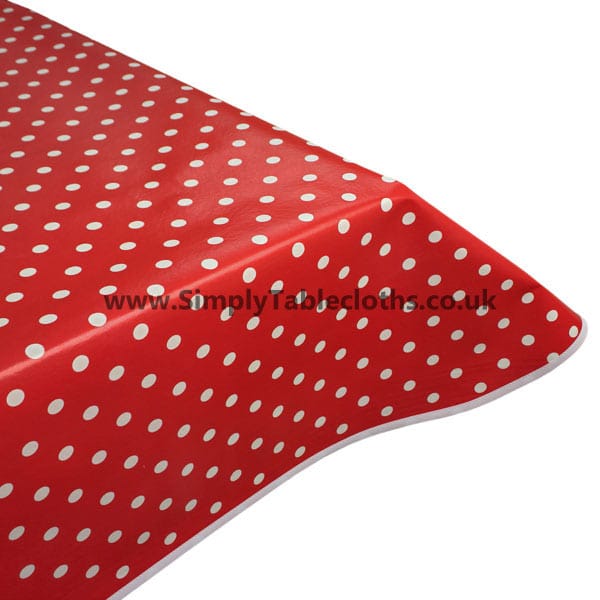 Red Polka Dot Vinyl Tablecloth