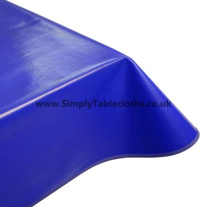 Plain Blue Vinyl Tablecloth