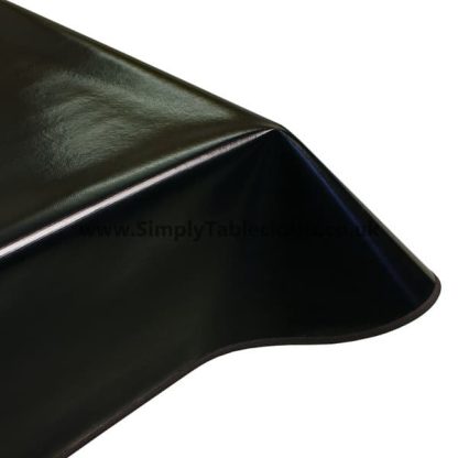 Plain Black Vinyl Tablecloth