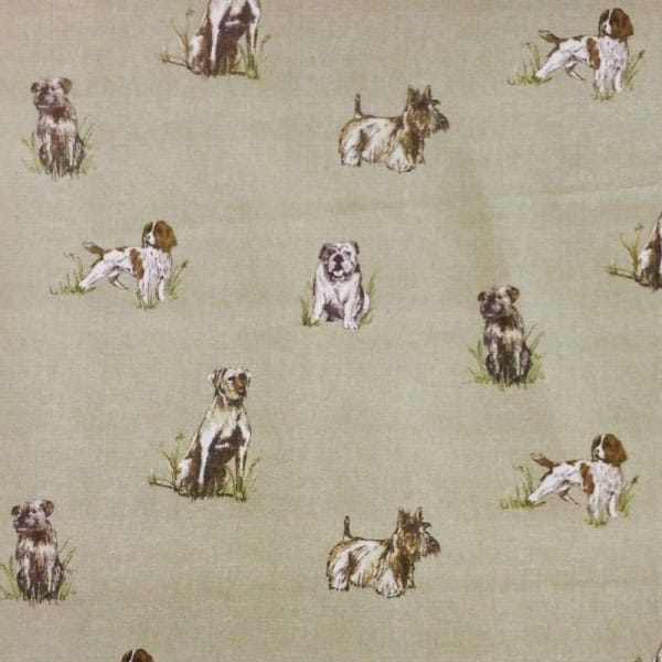 Pooch Dogs Natural Oilcloth Tablecloth