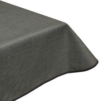 Natural Linen Grey Acrylic Coated Tablecloth with Teflon