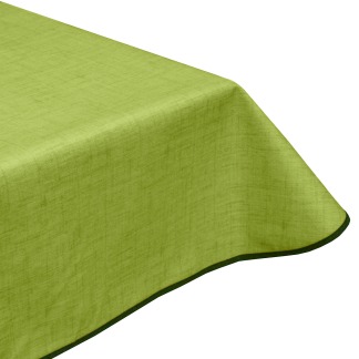 Natural Linen Evergreen Acrylic Coated Tablecloth with Teflon