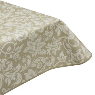 Beige Opera Wipe Clean Acrylic Coated Tablecloth with Teflon & Edge binding finish