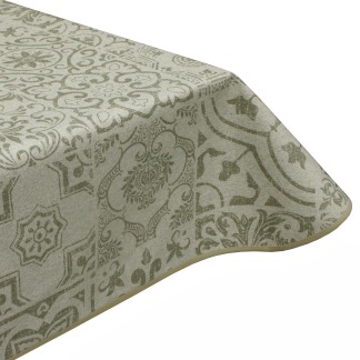 Medina Olive Green Wipe Clean Acrylic Coated Tablecloth with Teflon & Edge binding Finish