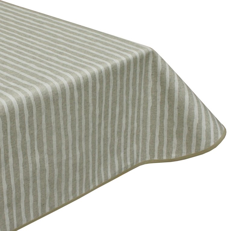 Lovely Lines Acrylic Coated Tablecloth with Teflon & Edge Binding Finish