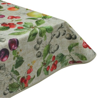 Five A Day Acrylic Coated Wipe Clean Tablecloth with Teflon & Edge Binding Finish