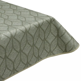 Geometric Laurel Acrylic Coated Wipe Clean Tablecloth with Teflon & Edge Binding Finish