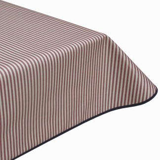 Ruled Red Acrylic Coated Wipe Clean Tablecloth & Edge Binding Finish