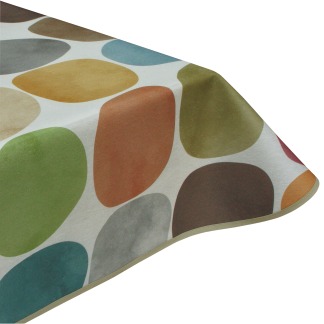 Tate Pebbles Acrylic Coated Tablecloth with Teflon & Edge Binding Finish