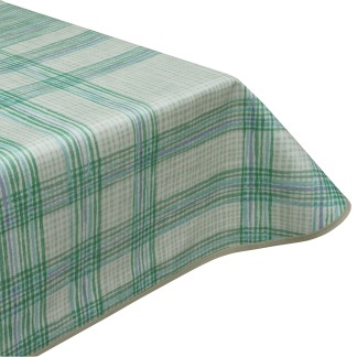 Wiggly Green Acrylic Coated Tablecloth with Teflon