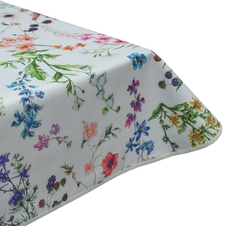 Blooming Delight Acrylic Coated Tablecloth with Teflon & Edge Binding Finish