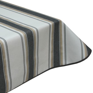 Latte Lines Acrylic Coated Tablecloth with Teflon & Edge Binding FInish
