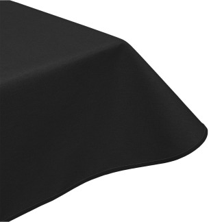 Simply black acrylic wipe clean tablecloth with edge binding finish