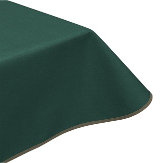 Simply hydro green plain acrylic wipe clean tablecloth with edge binding finish