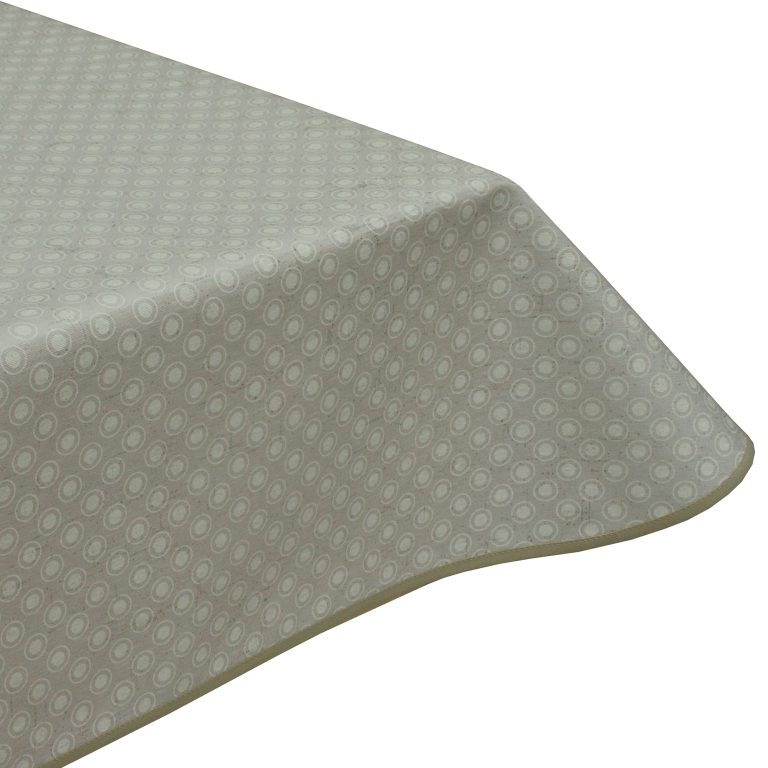 Geometric Purdy Acrylic Coated Wipe Clean Tablecloth & Edge Binding Finish