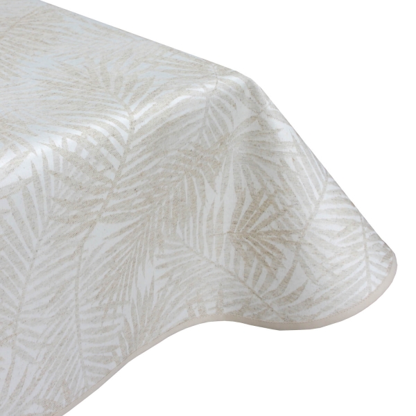 Bari leaf cream acrylic wipe clean tablecloth