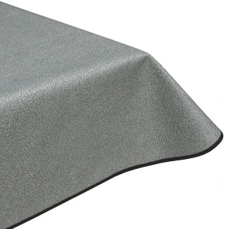 Speckle Silver Acrylic Coated Wipe Clean Tablecloth with Teflon & Edge Binding Finish
