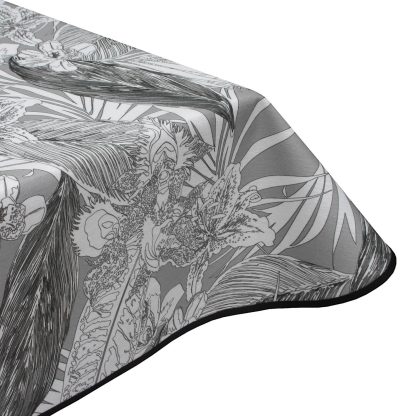Mono Bloom Grey Acrylic Coated Wipe Clean Tablecloth