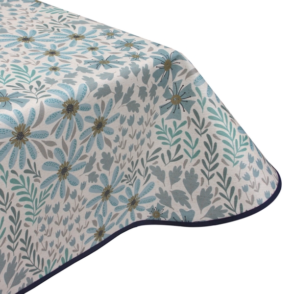 Ocean petals blue acrylic wipe clean tablecloth