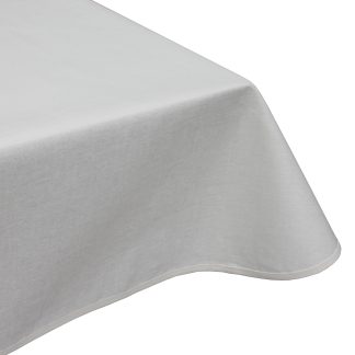 Natural linen plain white acrylic teflon coated tablecloth wipe clean