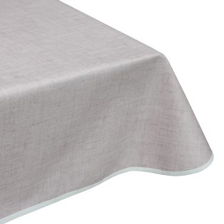 Natural Linen Plain Nobel Petal Pink Acrylic Teflon Coated Tablecloth Wipe Clean