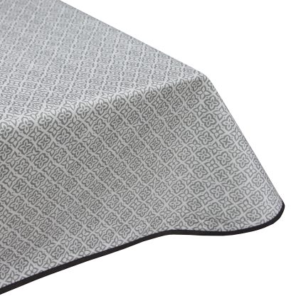 Calypso Grey Floral Geometric Acrylic Teflon Coated Tablecloth Wipe Clean