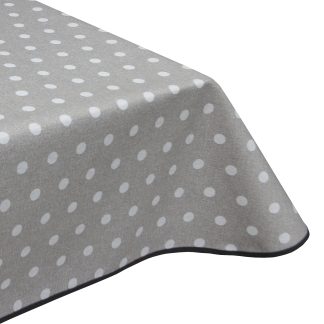 Cloudy Pebble Polka Dot Acrylic Coated Tablecloth Wipe Clean