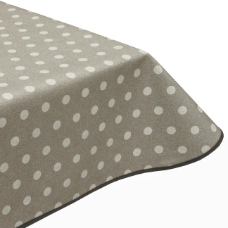 Polka Dot Cloudy Pebble Acrylic Coated Tablecloth