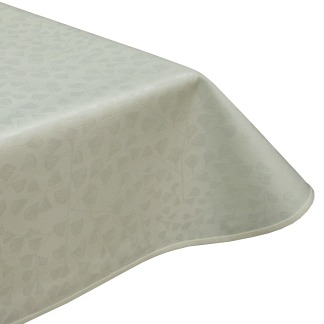 Alto Ivory Floral Acrylic Coated Tablecloth with Teflon & Edge Binding Finish